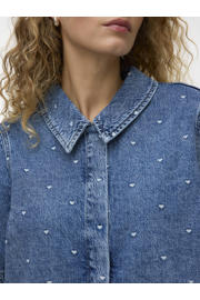 thumbnail: VERO MODA CURVE blouse met hartjes medium blue denim