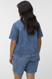 thumbnail: VERO MODA CURVE blouse met hartjes medium blue denim