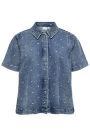 thumbnail: VERO MODA CURVE blouse met hartjes medium blue denim