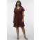 VERO MODA CURVE korte jurk crochet donkerrood