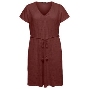 korte jurk crochet donkerrood
