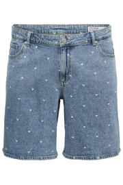 thumbnail: VERO MODA CURVE regular high waist short met hartjes medium blue denim