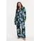 YOEK gebloemde regular blazer blauw