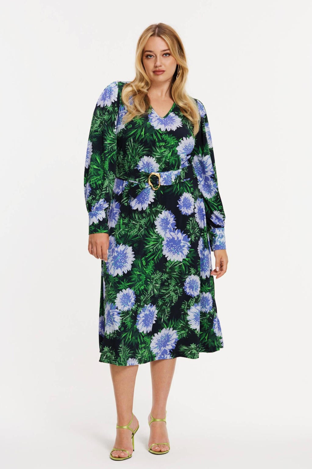 YOEK A-lijn jurk blauw