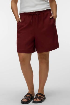 regular waist casual short donkerrood