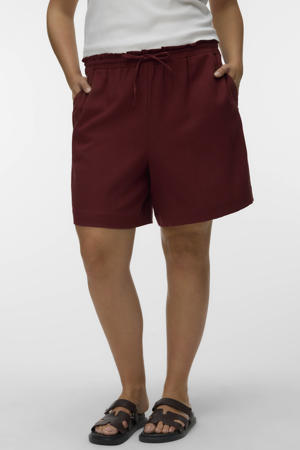 regular waist casual short donkerrood