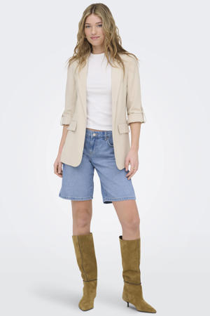 wide leg low waist denim short light blue denim