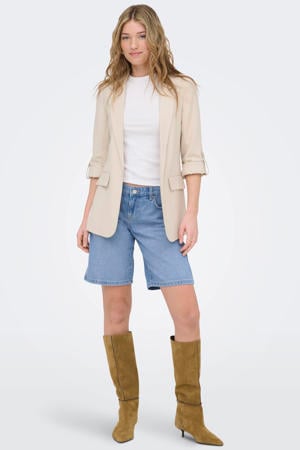 wide leg low waist denim short light blue denim