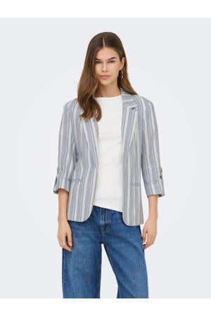 gestreepte regular blazer blauw