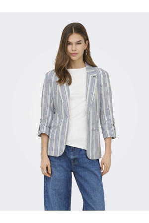 gestreepte regular blazer blauw