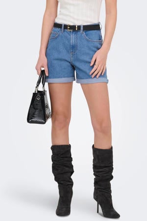 regular high waist denim short medium blue denim