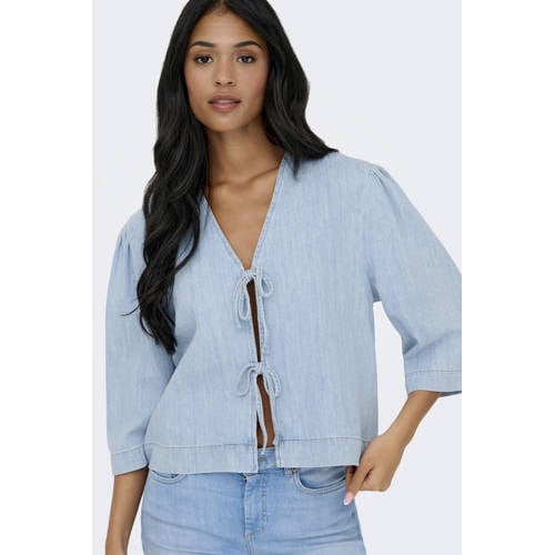 ONLY top light blue denim afbeelding
