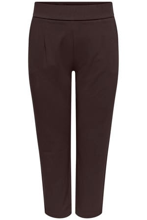 regular waist casual broek donkerbruin