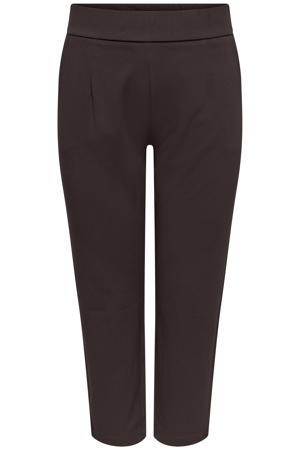 regular waist casual broek donkerbruin