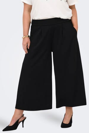 wide leg regular waist casual broek zwart