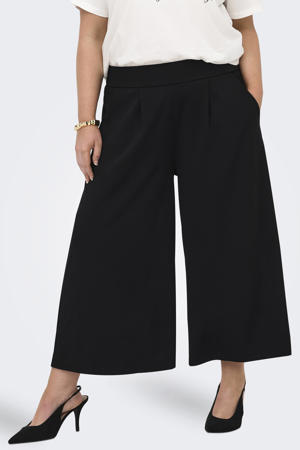 wide leg regular waist casual broek zwart