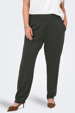 regular waist casual broek donkergroen