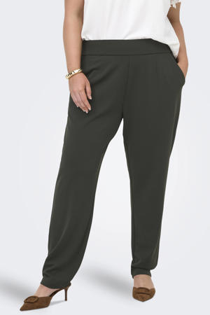 regular waist casual broek donkergroen