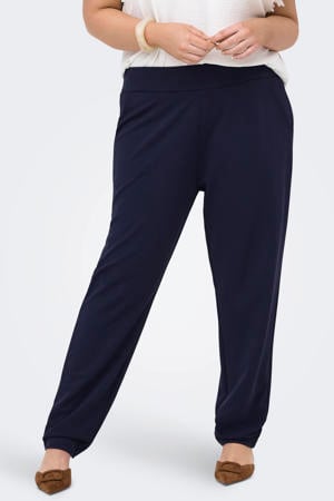 regular waist casual broek donkerblauw