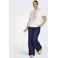 ONLY CARMAKOMA wide leg high waist casual broek dark blue denim