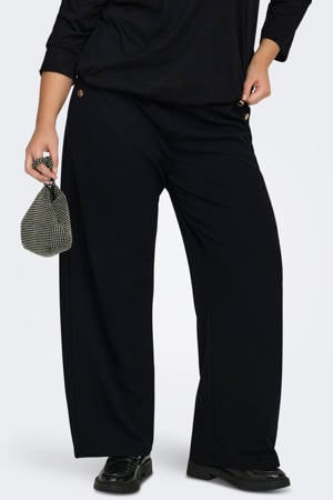 high waist casual broek zwart
