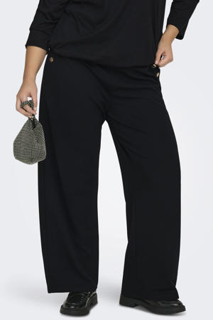 high waist casual broek zwart