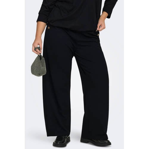 ONLY CARMAKOMA high waist casual broek zwart afbeelding