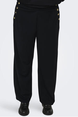high waist casual broek zwart