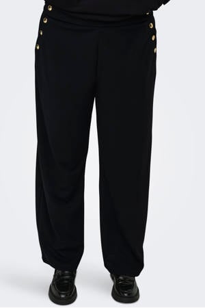 high waist casual broek zwart