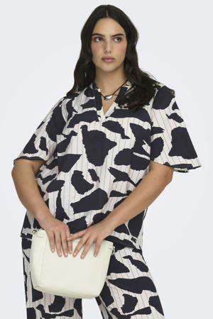 gestreepte blousetop donkerblauw