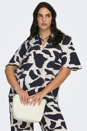 gestreepte blousetop donkerblauw