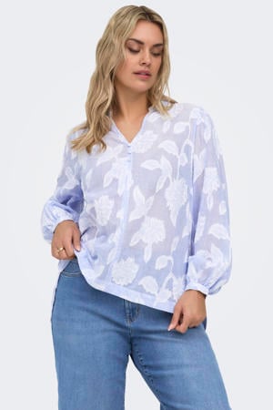 gebloemde blousetop lila