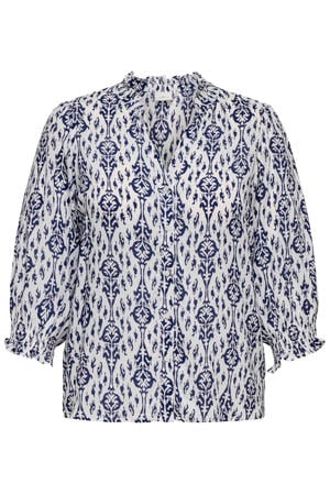blouse met all over print
