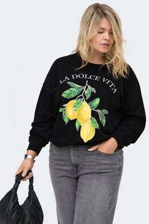 sweater met backprint zwart