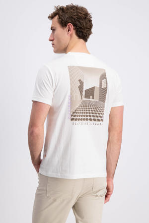 regular T-shirt met backprint ecru