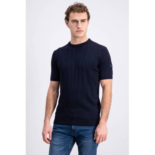GABBIANO regular T-shirt donkerblauw fijn gebreid afbeelding