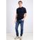 GABBIANO regular T-shirt donkerblauw fijn gebreid