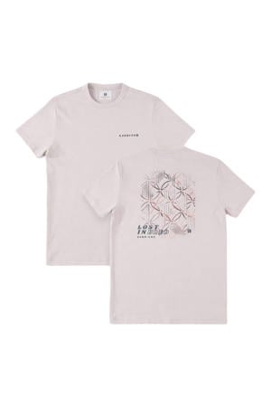 regular T-shirt met backprint ecru