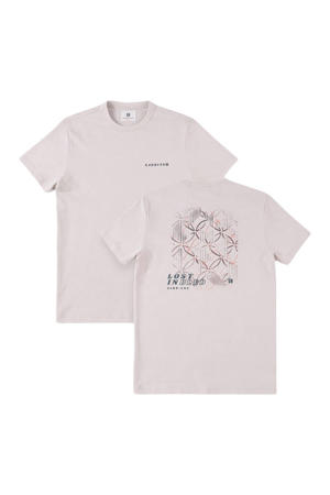 regular T-shirt met backprint ecru