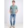 GABBIANO regular polo met linnen gebreid groen