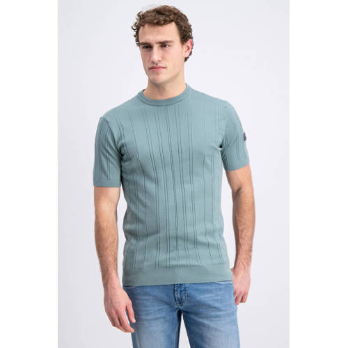 GABBIANO regular T-shirt blauw fijn gebreid afbeelding
