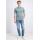 GABBIANO regular T-shirt blauw fijn gebreid