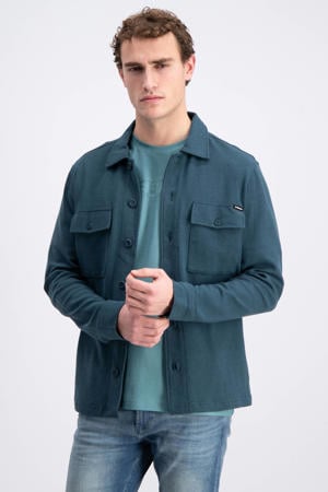 overshirt gebreid petrol