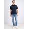 GABBIANO jersey regular polo donkerblauw