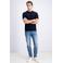 GABBIANO regular polo gebreid donkerblauw