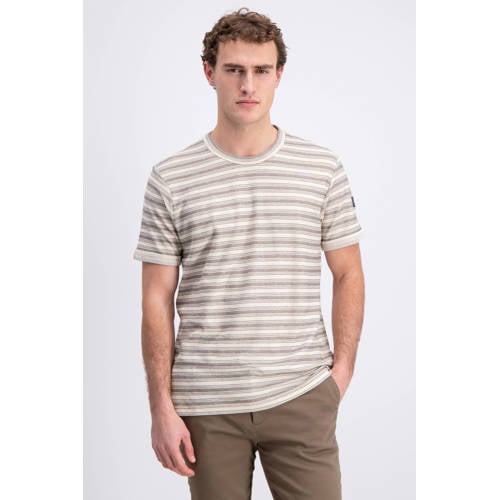 GABBIANO regular gestreepte T-shirt ecru fijn gebreid afbeelding