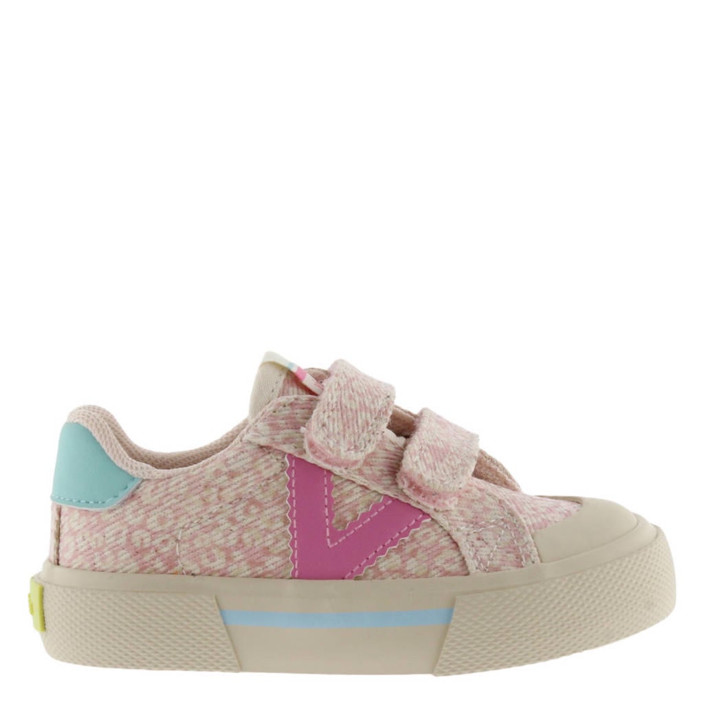 Roze meisjes Victoria sneakers van 80% katoen/20% polyurethaan met klittenband