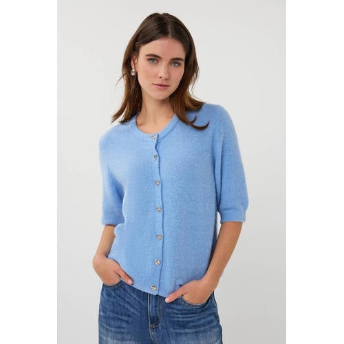 Esqualo gebreid vest met hartjes blauw afbeelding