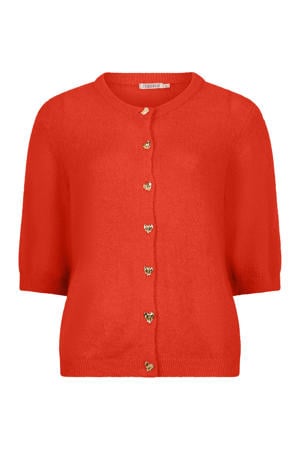 gebreid vest met hartjes rood
