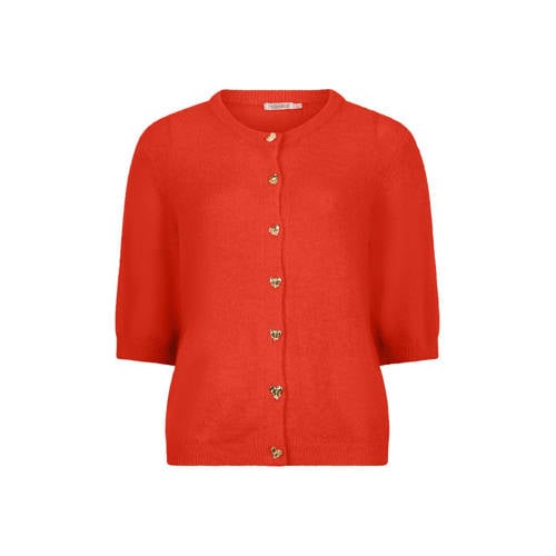 Esqualo gebreid vest met hartjes rood afbeelding